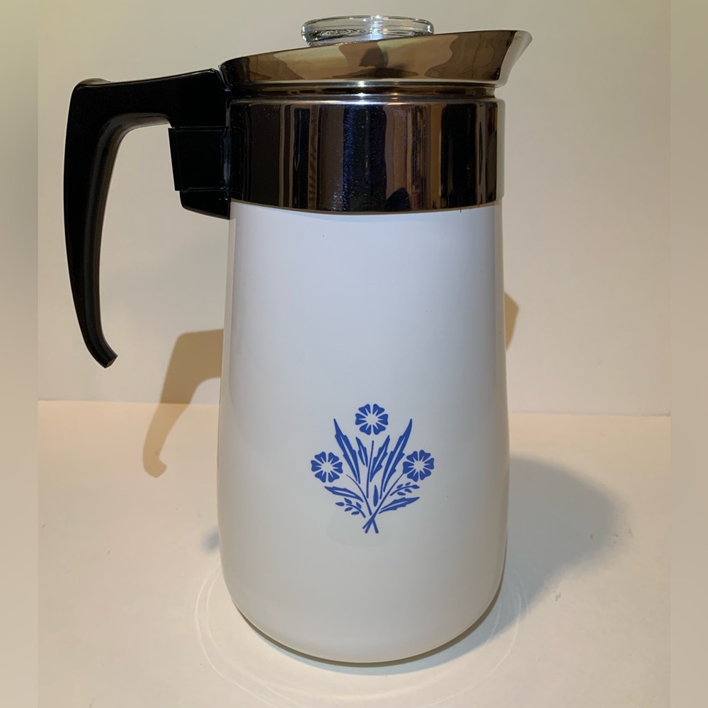 Vintage Corning Ware 9 Cup Percolator Complete with Basket, Lid
